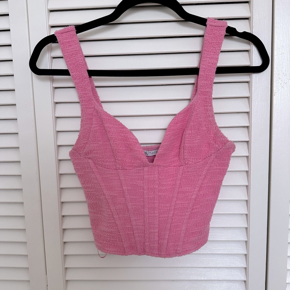Zara Pink Textured Corset Top